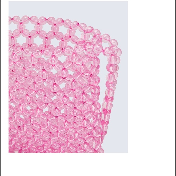 Pink clear beaded woven pink clear crossbody bag - Picture 10 of 16